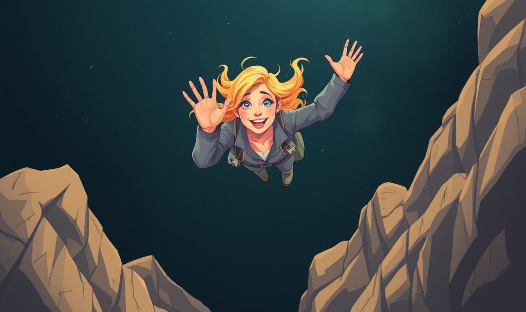 Waving Hello Mid-Leap