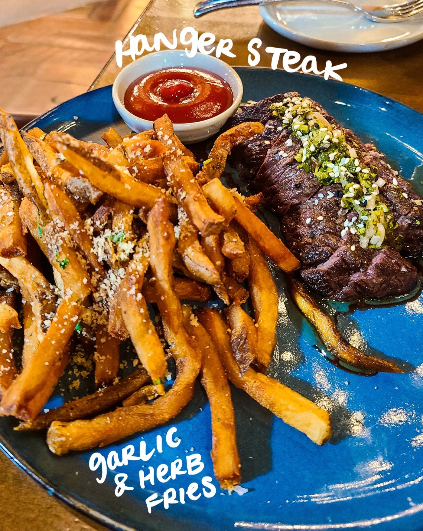 The Crunkleton Hanger Steak with Parmesan Garlic & Herb Fries