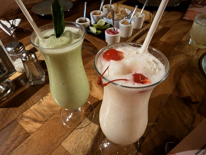 Paititi del Mar entrance, drinks, and food