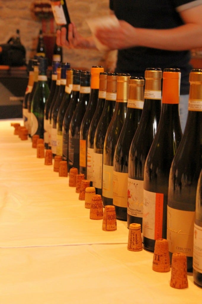 A line up of Asti and Moscato d'Asti A line up of Asti and Moscato d'Asti