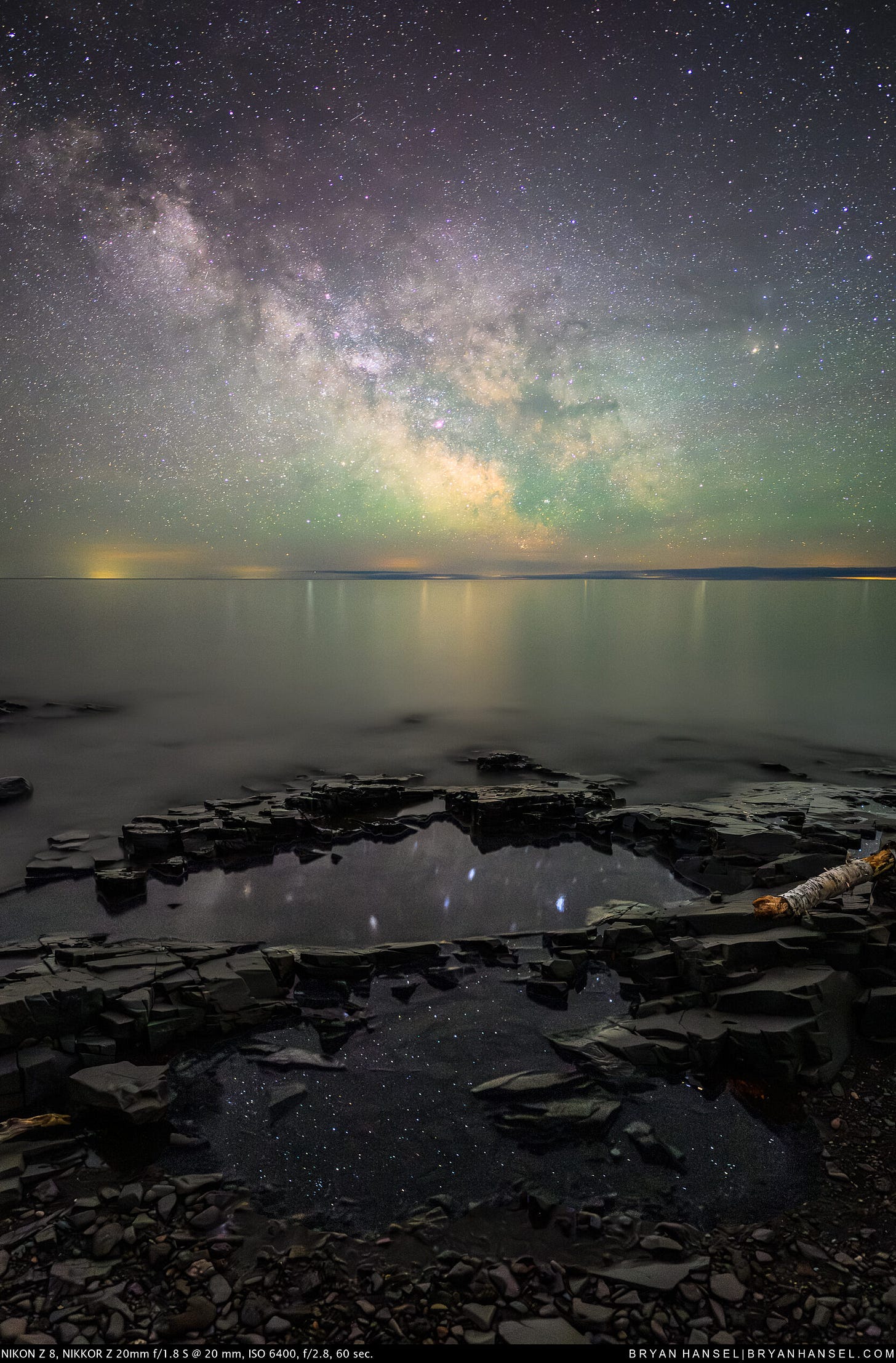 one wave pool calm reflecting stars and the other blurry from waves under the Milky Way. one wave pool calm reflecting stars and the other blurry from waves under the Milky Way.