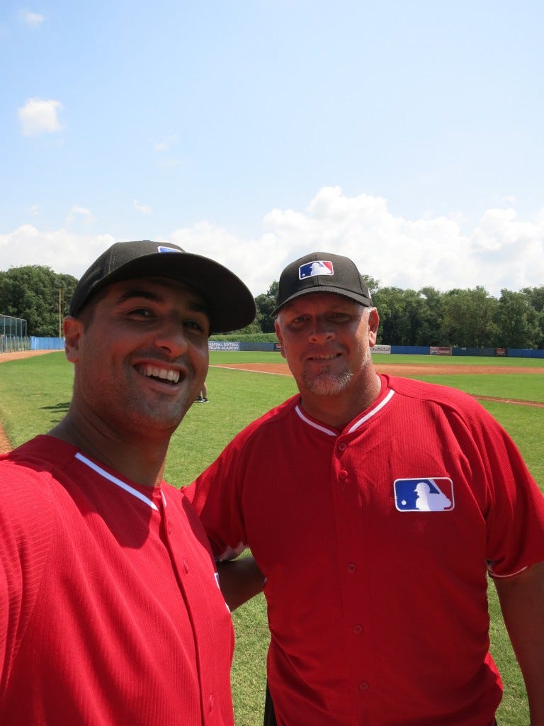 Not sure who this is or how he got into camp.  Told security he pitched for 14 years in the Major League.  AND IT WORKED.