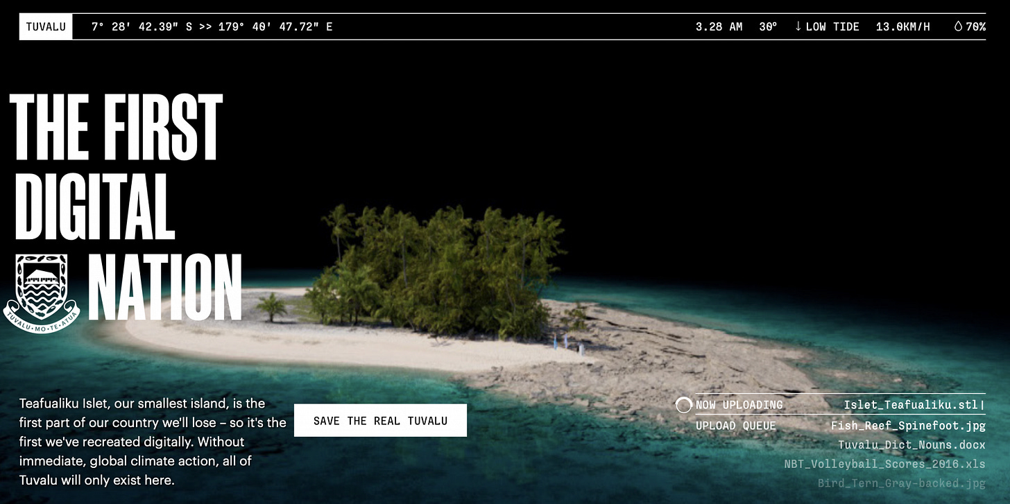 Tuvalu Metaverse Campaign Website Homepage