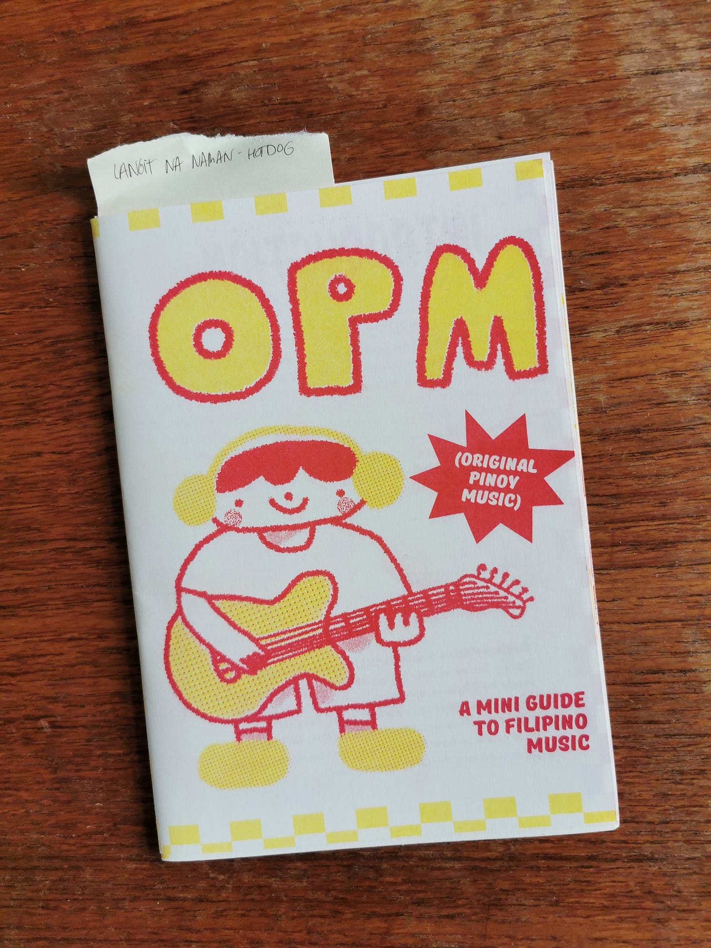 Cover of OPM zine from 2025 published by Caterpillar Press