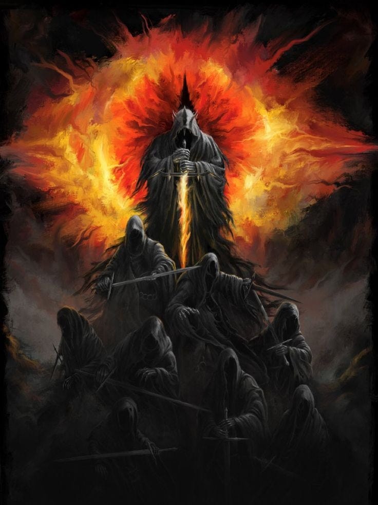 This may contain: an image of a demonic demon standing on top of a mountain with flames in the background This may contain: an image of a demonic demon standing on top of a mountain with flames in the background