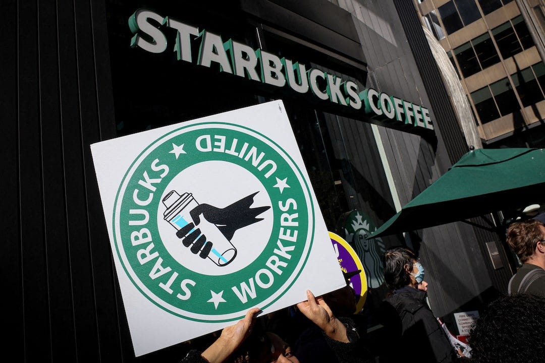 Starbucks closed 23 stores to deter unionizing, US agency says | Reuters Starbucks closed 23 stores to deter unionizing, US agency says | Reuters