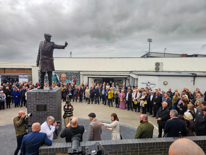 Lots of familiar faces gather to celebrate as John Rudge unveils his statue - Jenna Goodwin