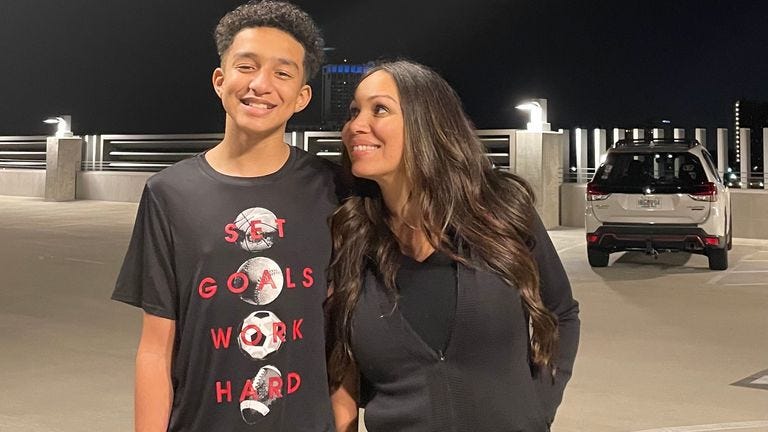 Sewell Setzer III with his mother Megan Garcia. Pic: Tech Justice Law Project