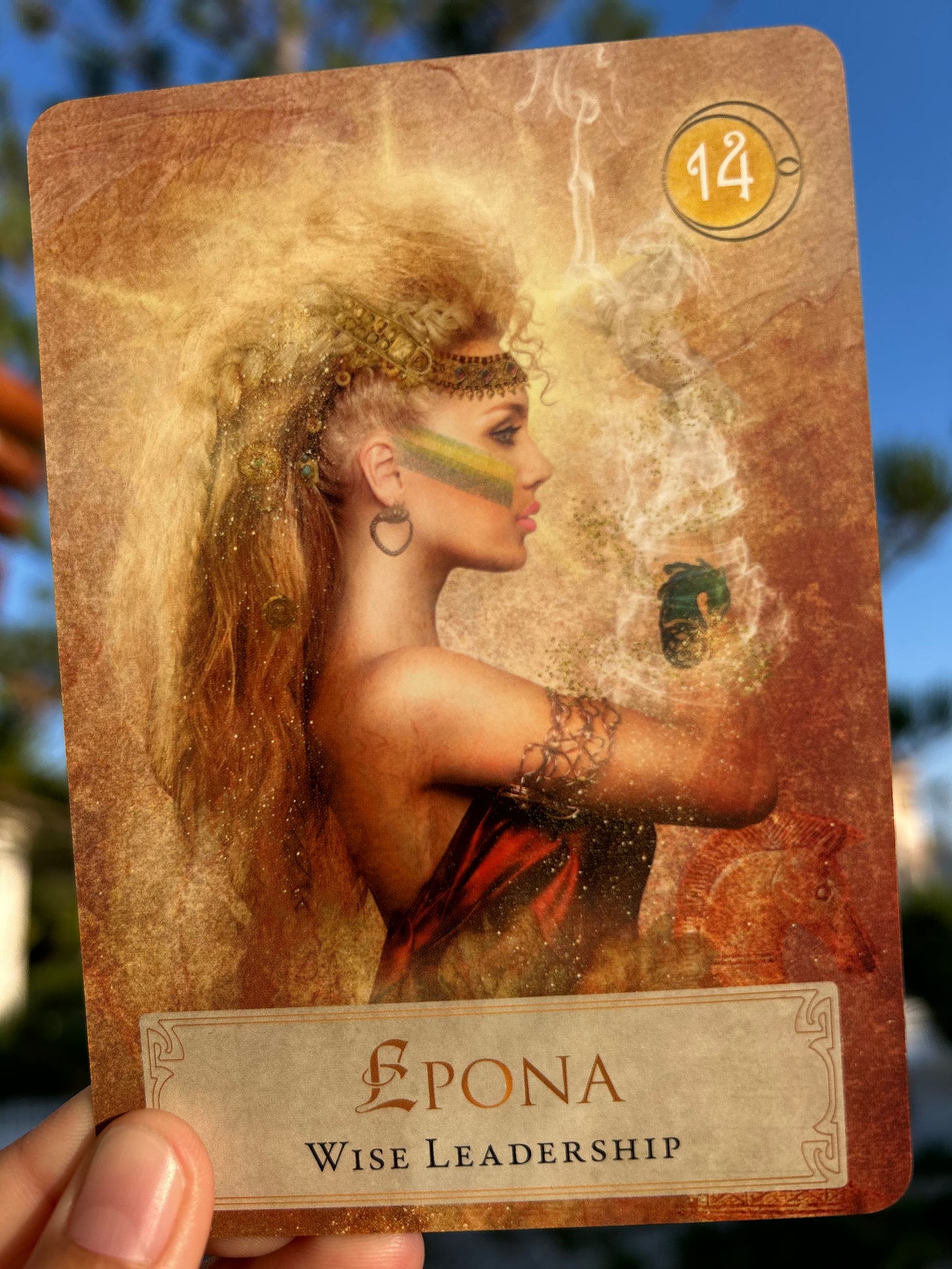 14 Epona Wise Leadership Goddess Power Oracle Card