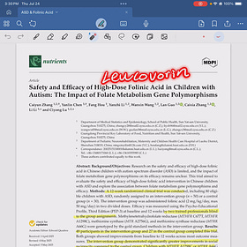 Another leucovorin (folinic acid) study that mirrors our clinical experience