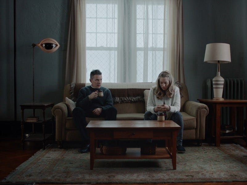Ethan Hawke, Amanda Seyfried in First Reformed Ethan Hawke, Amanda Seyfried in First Reformed