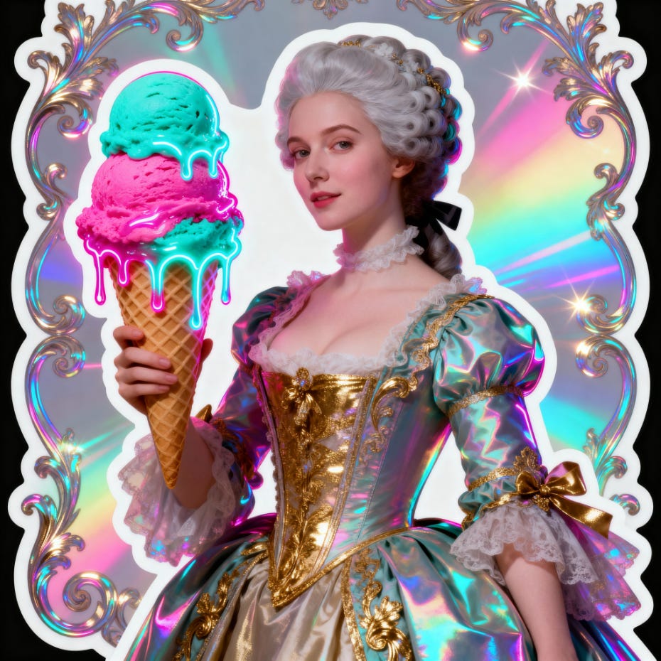 Neon ice cream royalty