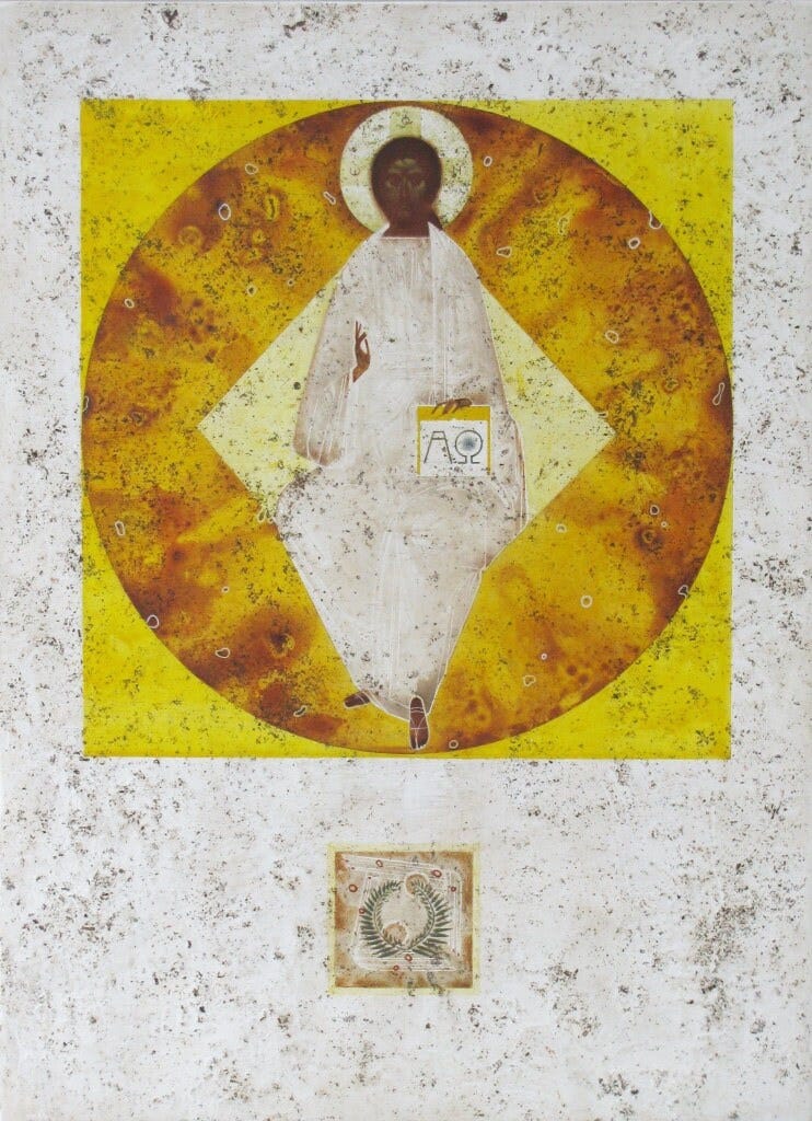 Christ in Glory Original Print on Natural Canvas and - Etsy