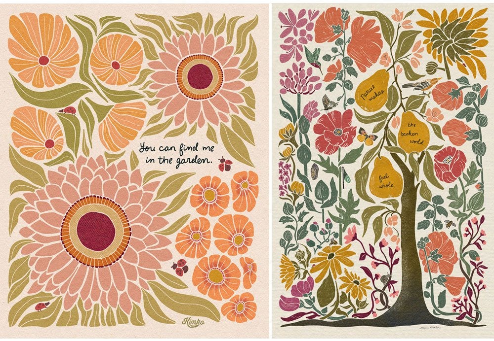 two pieces of art by Kim Koehler