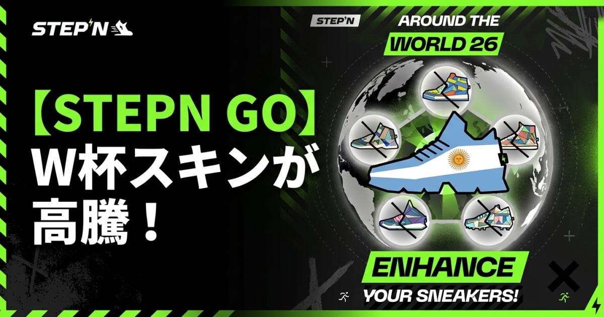 STEPN GO「Around The World 2026」開幕——FIFAワールドカップ連動で48カ国スキンが高騰、アルゼンチン16,800GMTで首位