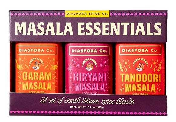 Diaspora Co. Masala Essentials Spice Gift Set – Garam Masala, Tandoori Masala &amp; Biryani Masala – Authentic Indian Spice Blends for Cooking, Curry &amp; Marinades – Fresh, Single-Origin Spices