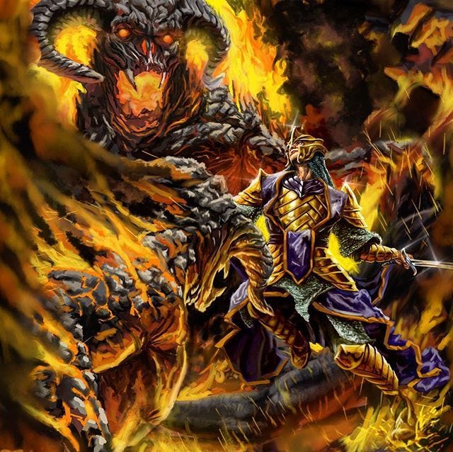 Feanor and balrogs by garyscrosby | Middle earth art, Tolkien art, Lotr art
