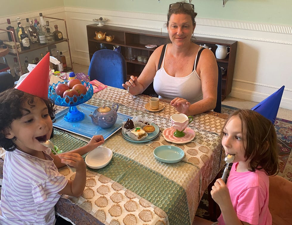 Donna Rose and Tallulah tea party