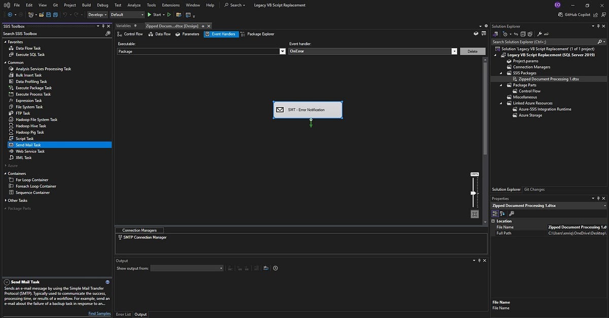 Using a Send Mail Task to Send out Notifications in SSIS