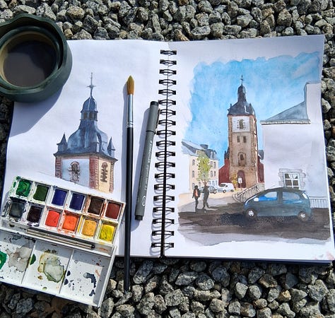Watercolour sketches and paintings from September @ArtinBrittany
