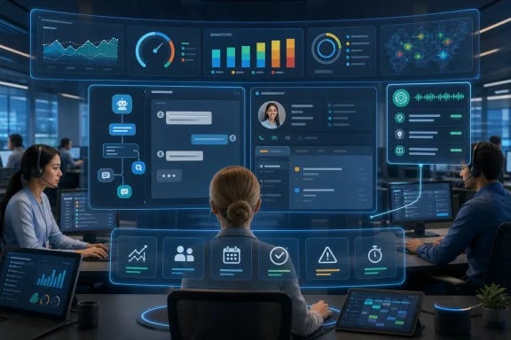 Office team monitoring analytics dashboards on large screens during a tech meeting. Office team monitoring analytics dashboards on large screens during a tech meeting.