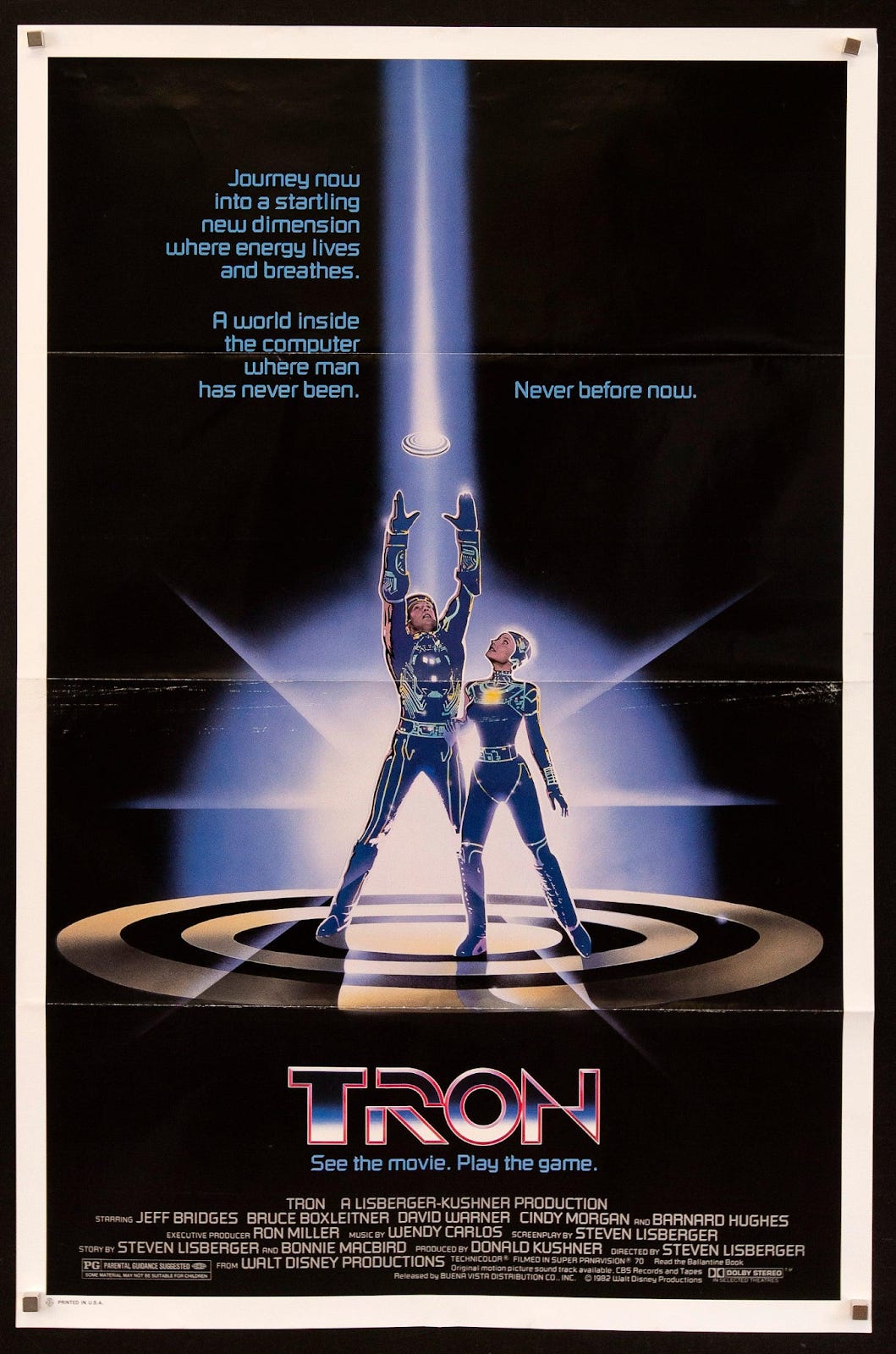 Original movie poster for Tron, 1982