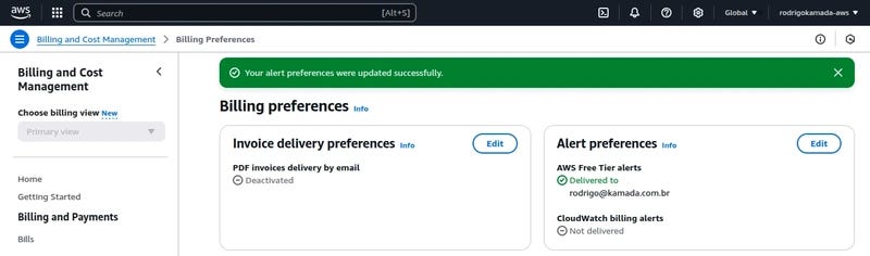 Amazon EC2 - Alert created