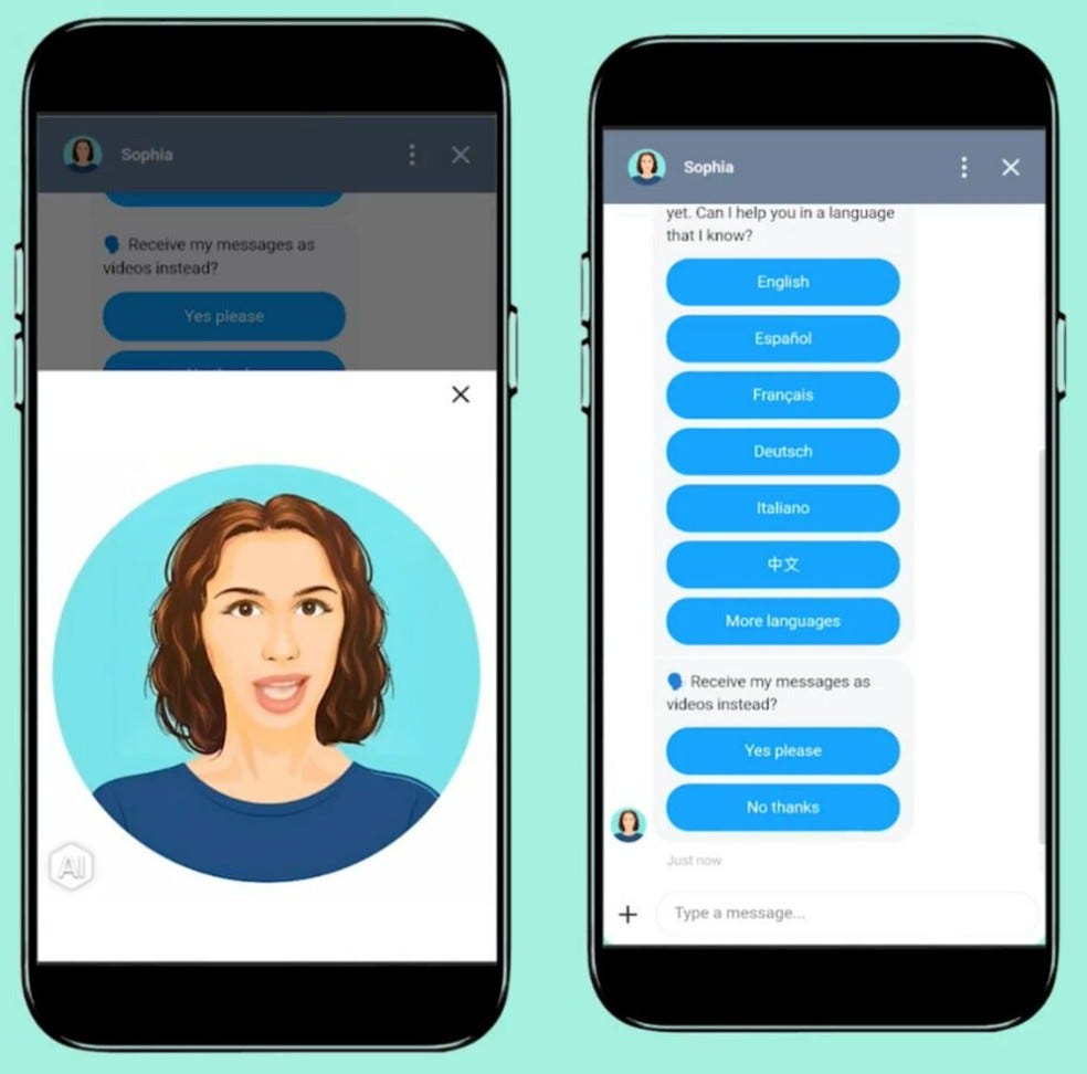 Chatbot Sophia foi criado para ajudar em casos de denúncias de abuso — Foto: Reprodução/Sophia.chat