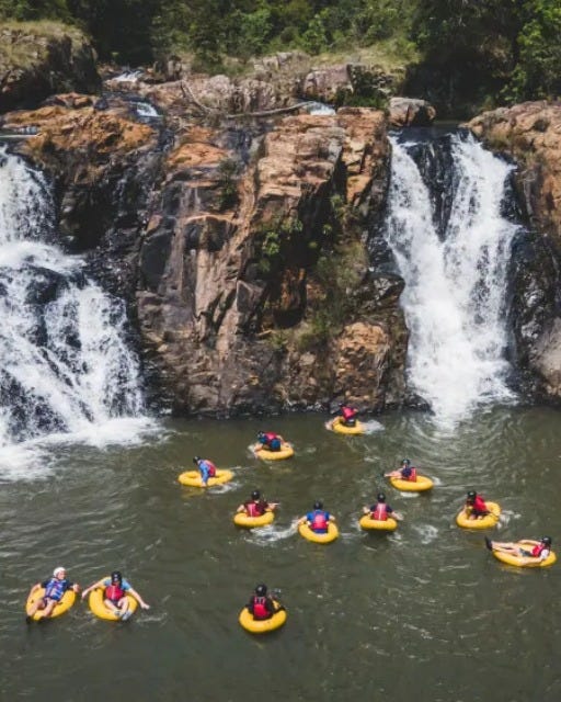 May be an image of kayak and waterfall