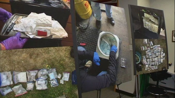 Photos of drug seizures associated with the Sinaloa Cartel displayed during a news conference in Seattle (August 25, 2025) Photos of drug seizures associated with the Sinaloa Cartel displayed during a news conference in Seattle (August 25, 2025)
