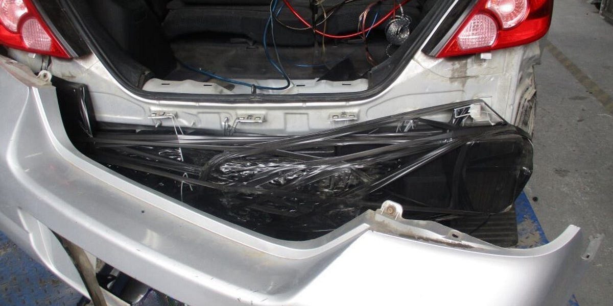 Bumper bummer! Smuggling trick doesn't fool US cops