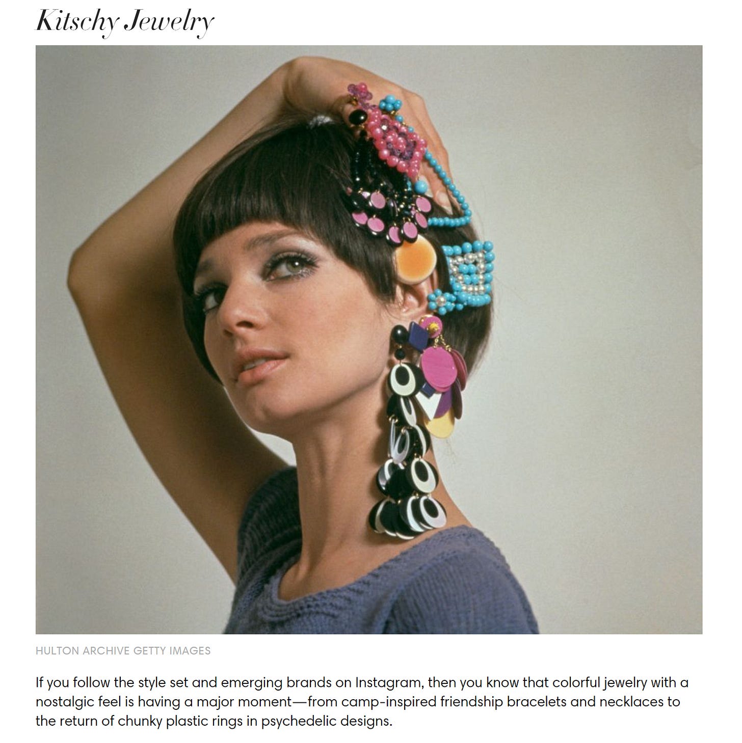 '60s kitschy jewelry via Harpers Bazaar archives
