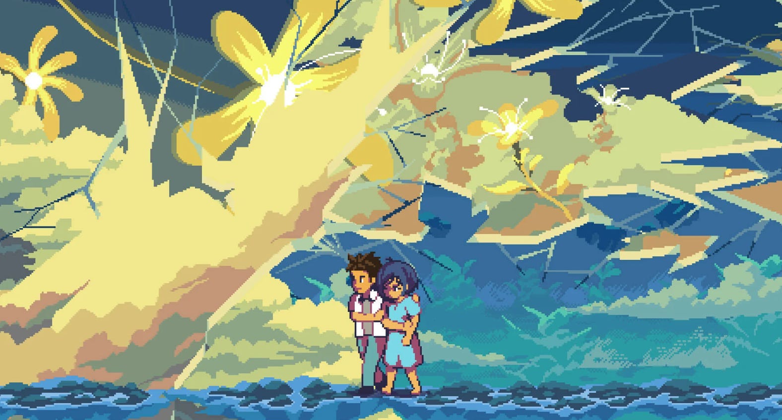 Escena pixel art de A Space for the Unbound