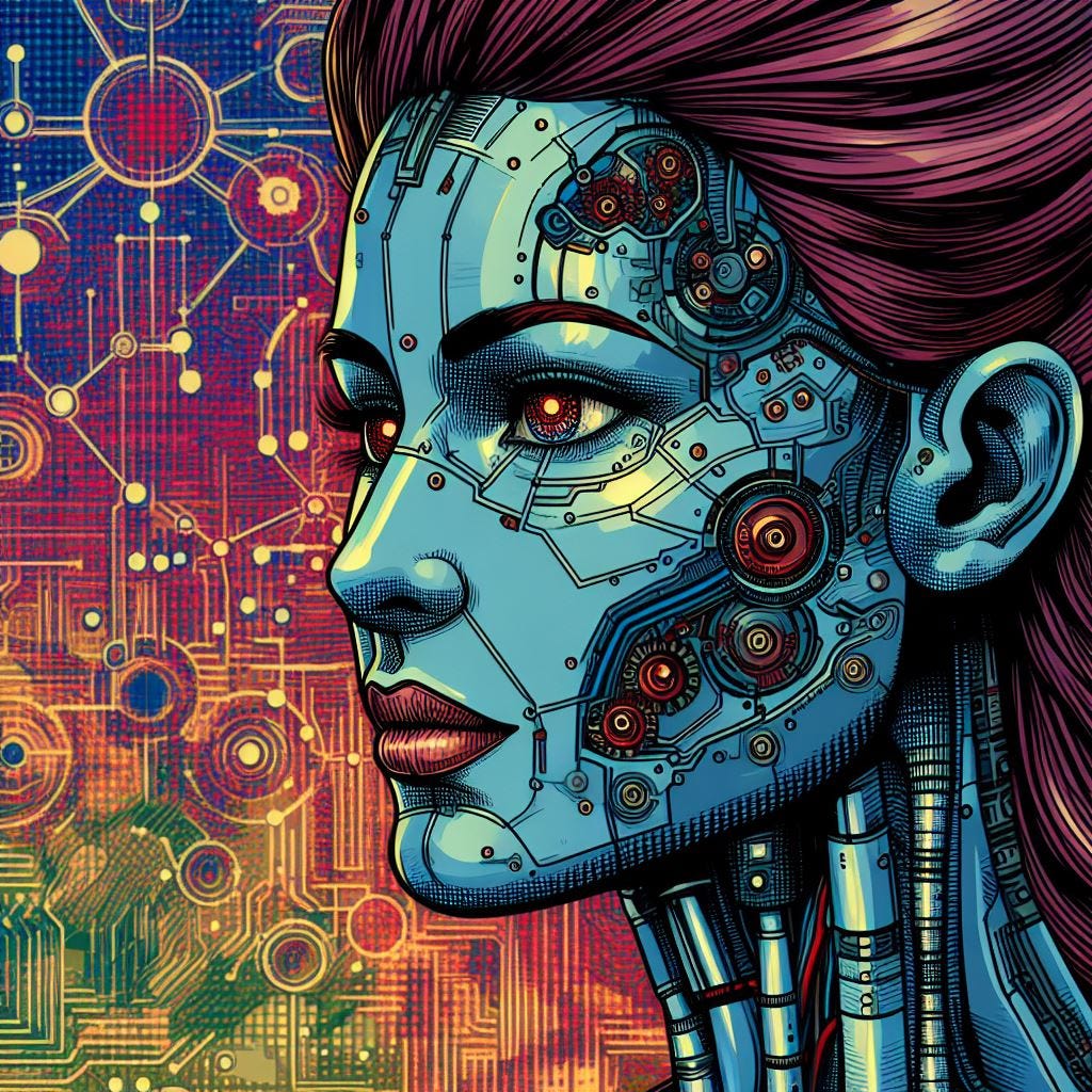 An artificial intelligence in the style of comic book artist Jack Kirby