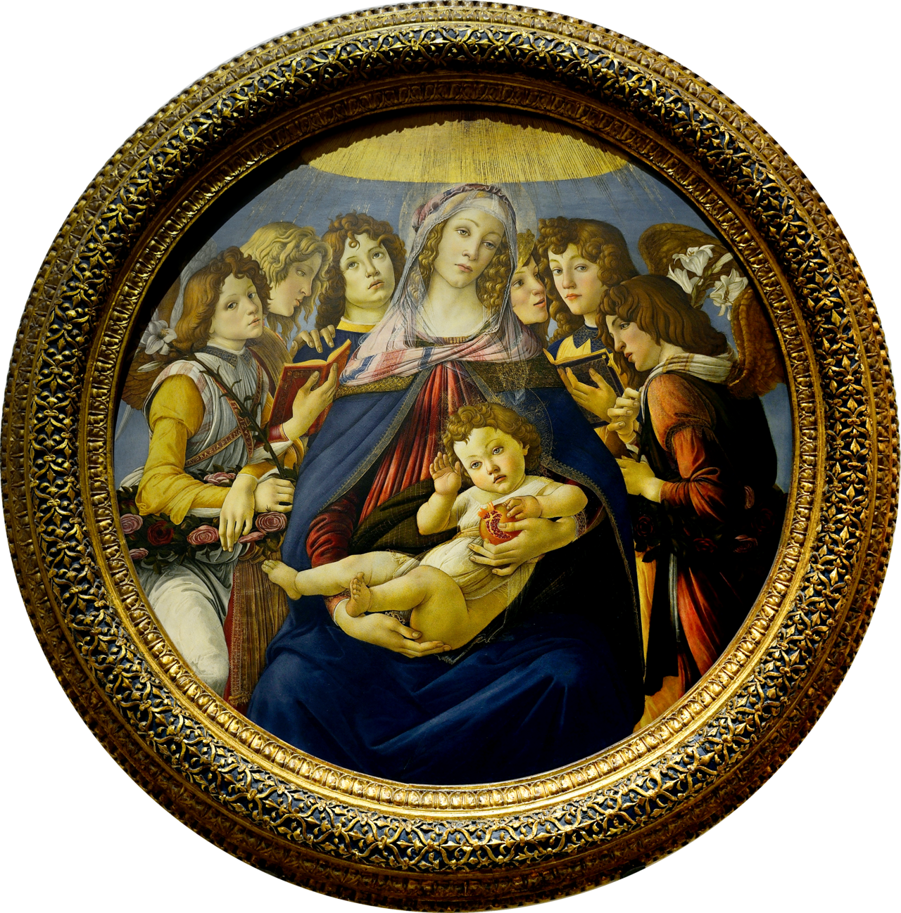 Botticelli Madonna of the Pomegranate tondo Botticelli Madonna of the Pomegranate tondo
