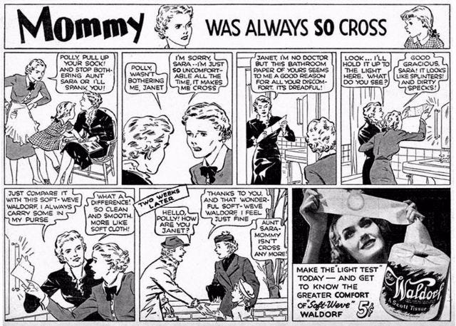A representative vintage advertisement that exemplifies how women were portrayed in past decades. A representative vintage advertisement that exemplifies how women were portrayed in past decades.