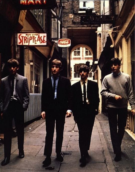 The Beatles in Rupert Court, Soho on 2 July 1963 by Dezo Hoffmann