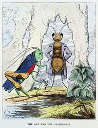 Grasshopper and Ant _by_Charles_H._Bennett