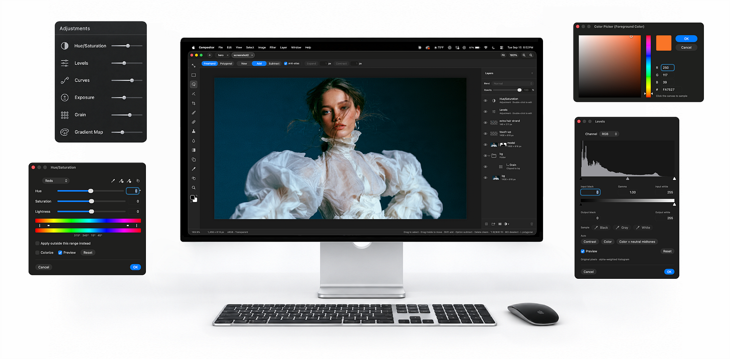 Compositor running on a Mac Compositor running on a Mac