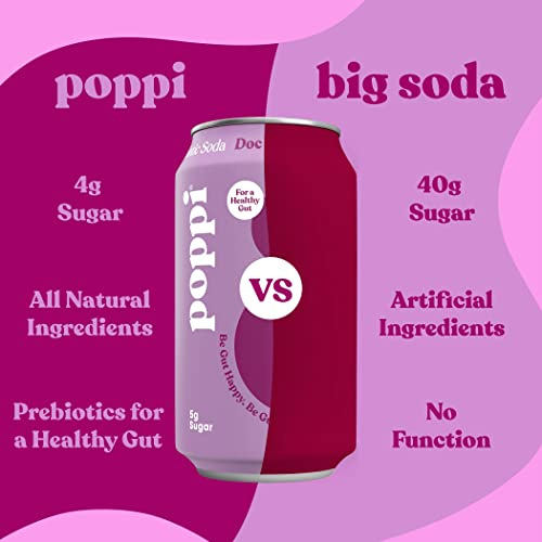 POPPI Sparkling Prebiotic Soda w/Gut Health & Immunity Benefits ...