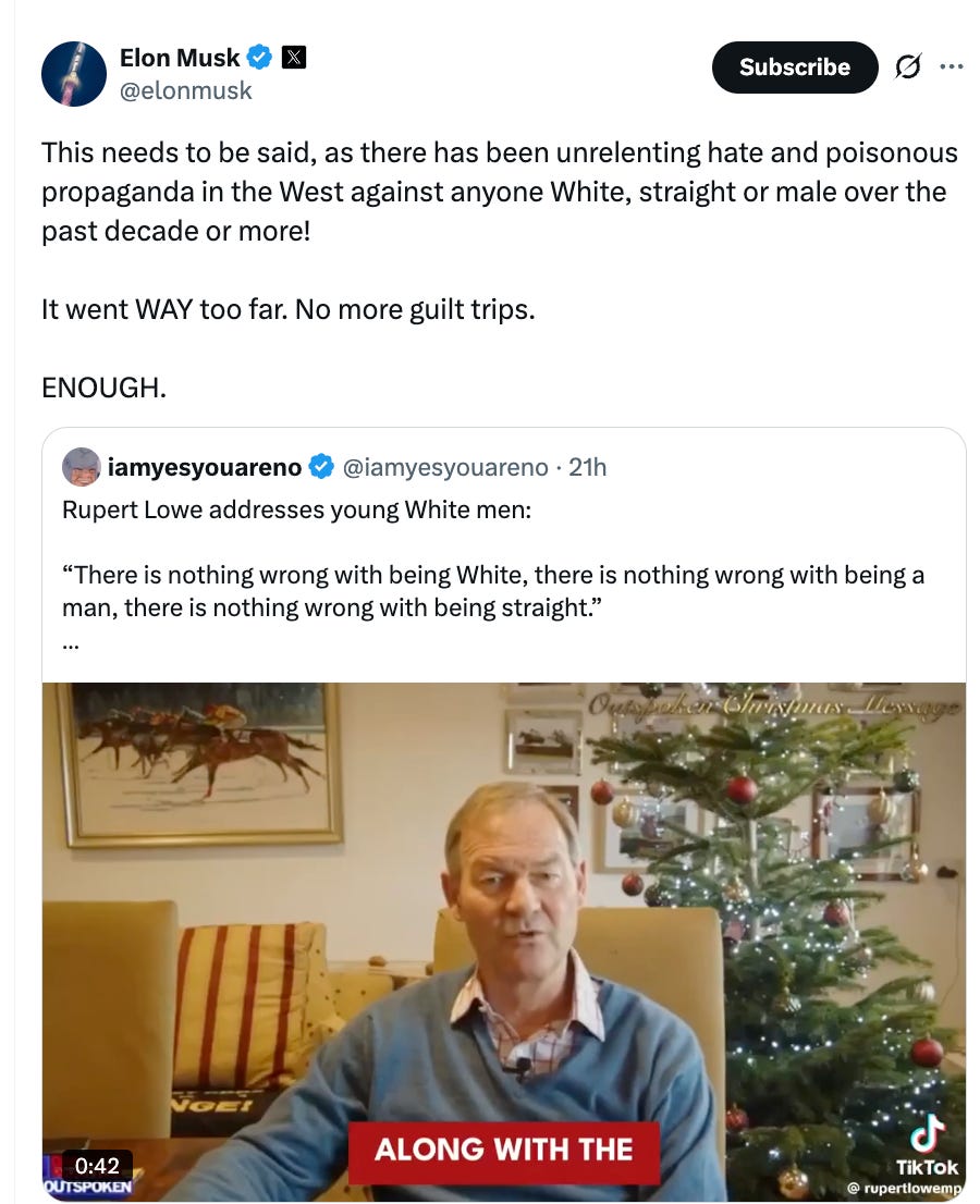 This needs to be said, as there has been unrelenting hate and poisonous propaganda in the West against anyone White, straight or male over the past decade or more! It went WAY too far. No more guilt trips. ENOUGH. This needs to be said, as there has been unrelenting hate and poisonous propaganda in the West against anyone White, straight or male over the past decade or more! It went WAY too far. No more guilt trips. ENOUGH.