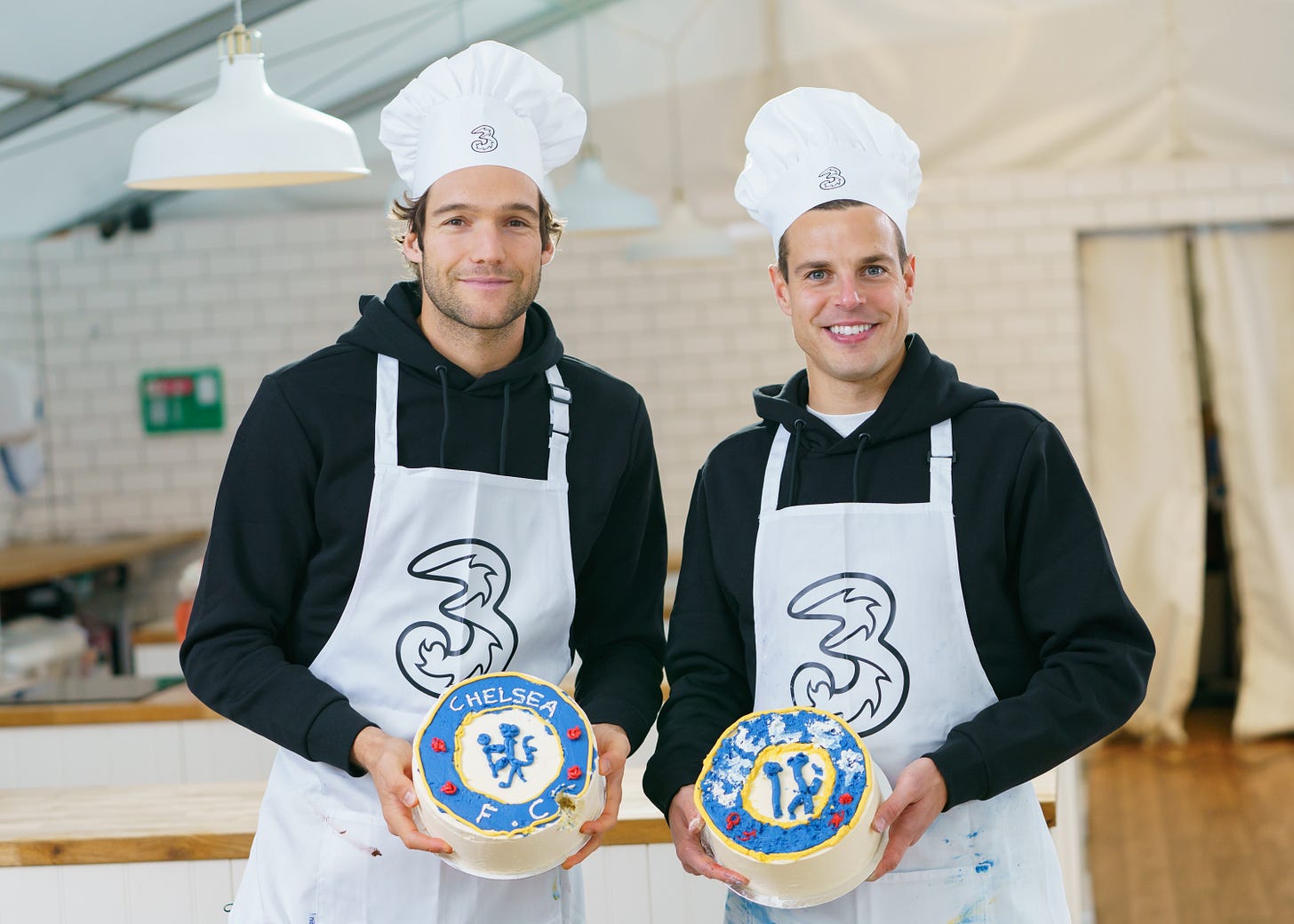 Chelsea stars Cesar Azpilicueta and Marcos Alonso compete in bake off but  Blues skipper cooks up 'complete disaster'