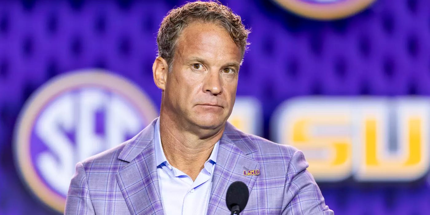 LSU head coach Lane Kiffin pictured during recent press availability. Deals on seats, fan gear, and premium college football coverage from www.NattyRoad.com
