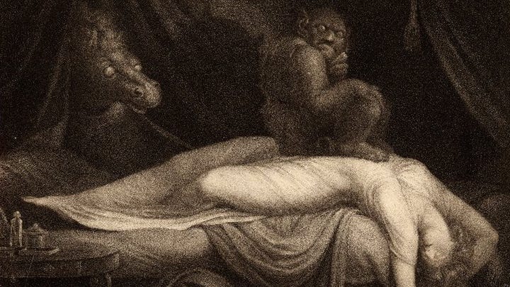 Incubus on sleeping woman Incubus on sleeping woman
