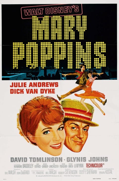Original theatrical release poster for Walt Disney's Mary Poppins
