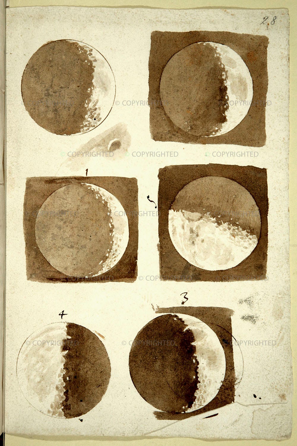 Galileo Galilei, Drawings of the Moon Galileo Galilei, Drawings of the Moon