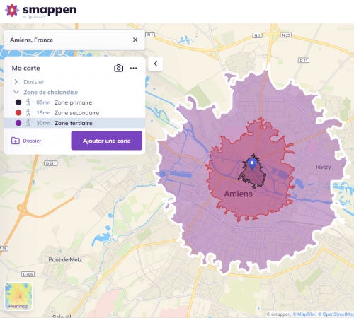 Isochrone [Définition & Application pour une zone de chalandise] - smappen