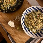Sunset Pasta (feat. tahini, preserved lemons + feta) 