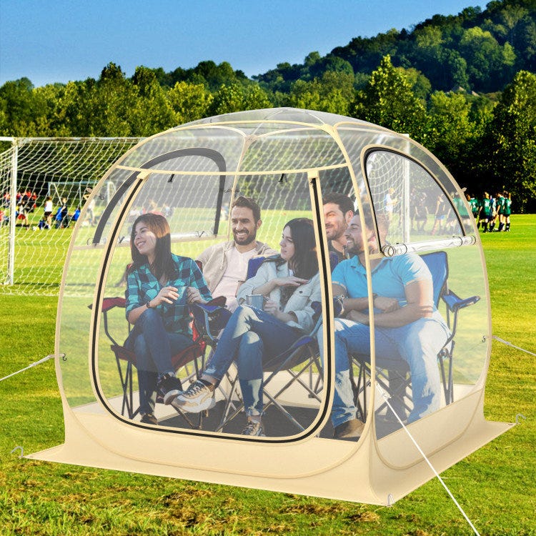 Instant Pop up Sports Tent with Carrying Bag and Floor Mat for 1-2/5-6 People