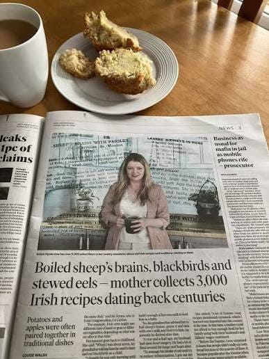 Old Irish Recipes in the Media